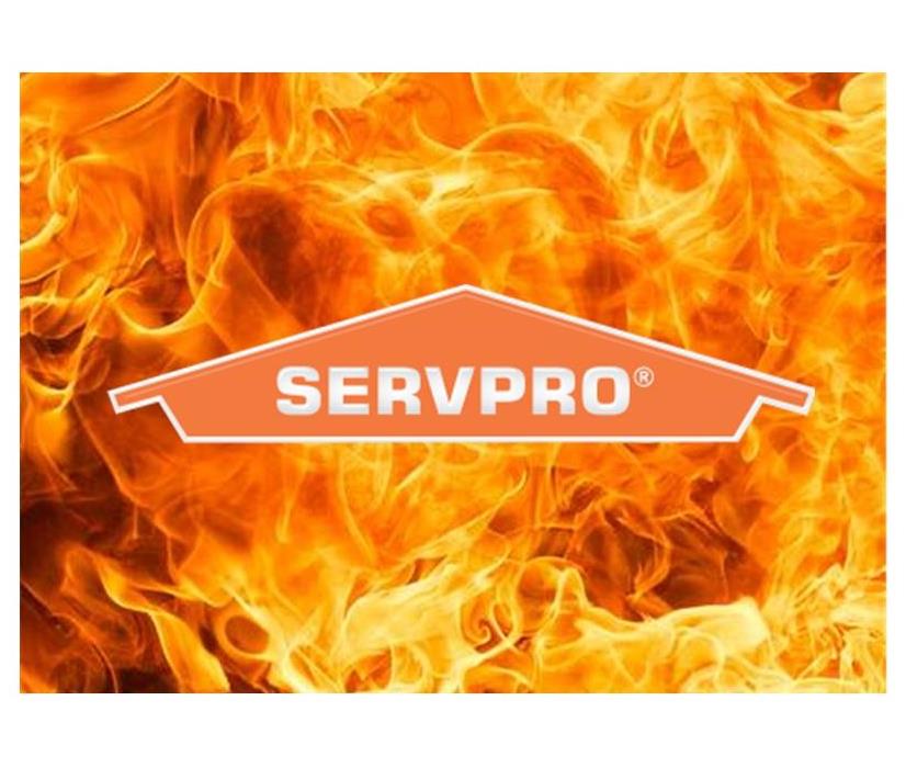 Fire Background with SERVPRO logo